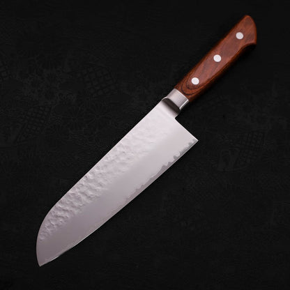 Santoku knife VG-5 Tsuchime Western Mahogany Handle 175mm