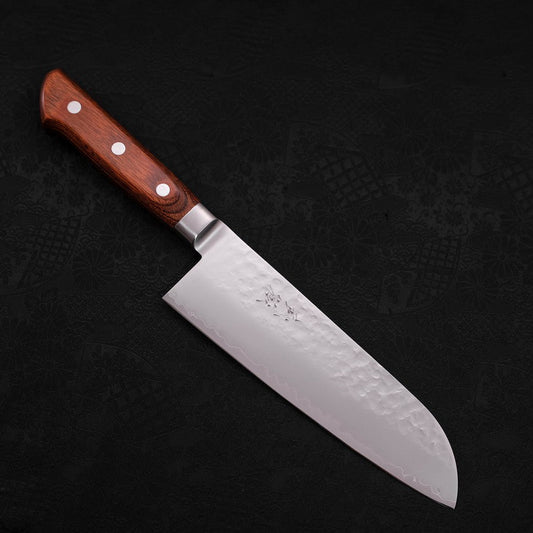 Santoku knife VG-5 Tsuchime Western Mahogany Handle 175mm