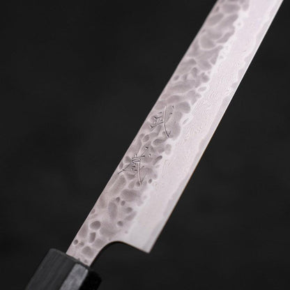 Sujihiki AUS-10 Nashiji Damascus Dark Blue Urushi Handle 240mm