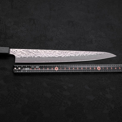 Sujihiki AUS-10 Nashiji Damascus Dark Blue Urushi Handle 240mm
