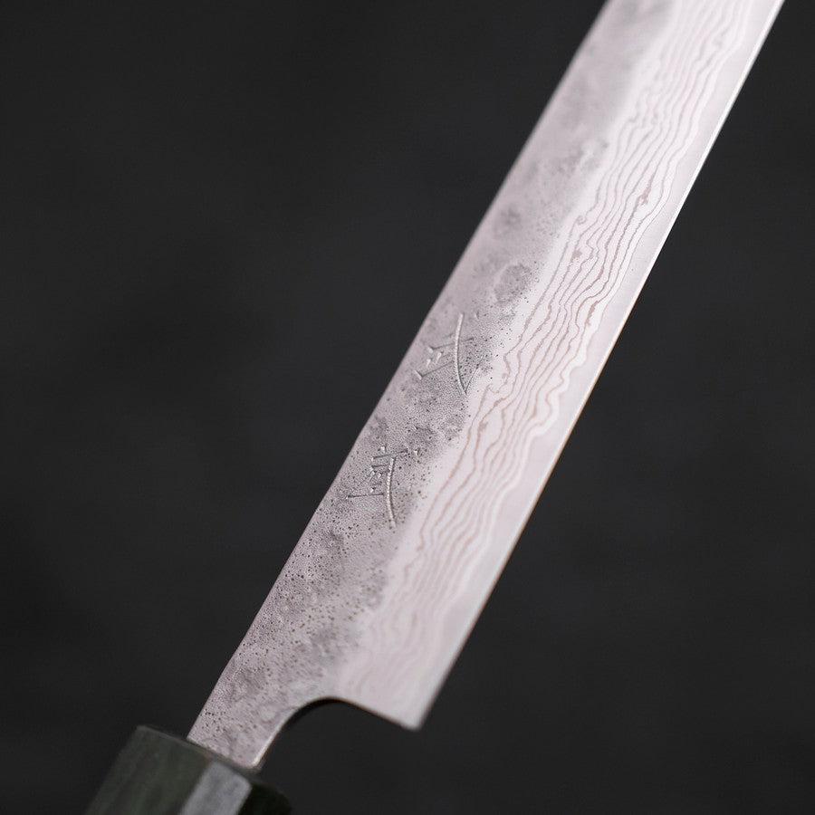 Sujihiki AUS-10 Nashiji Damascus Green Urushi Handle 240mm
