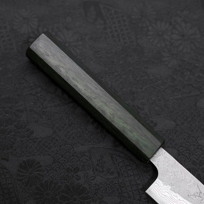 Sujihiki AUS-10 Nashiji Damascus Green Urushi Handle 240mm