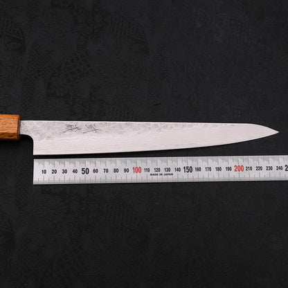 Sujihiki AUS-10 Nashiji Damascus Yaki Urushi Handle 240mm