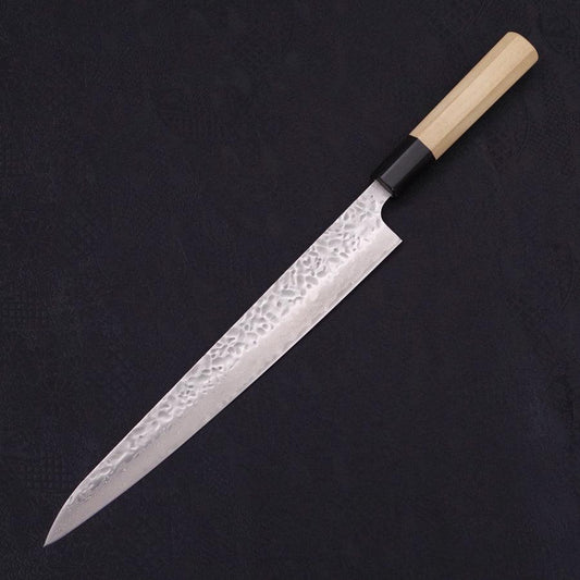 Sujihiki AUS-10 Tsuchime Damascus Buffalo Magnolia Handle 270mm