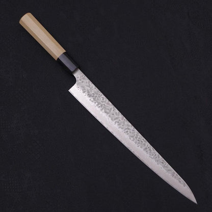 Sujihiki AUS-10 Tsuchime Damascus Buffalo Magnolia Handle 270mm