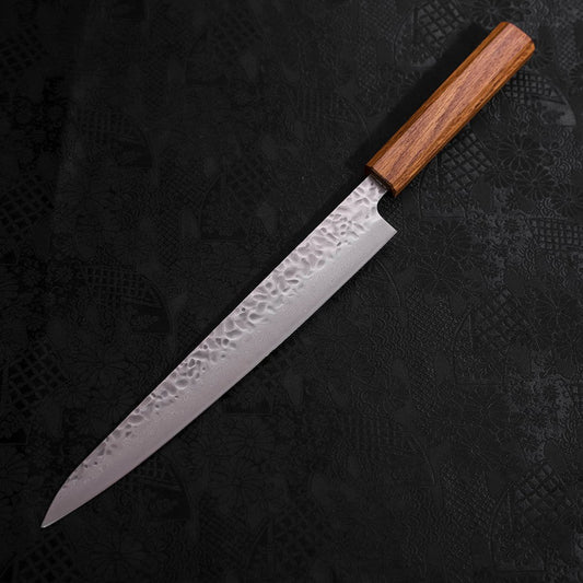 Sujihiki AUS-10 Tsuchime Damascus Oak Handle 240mm