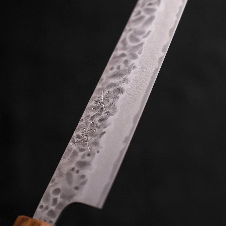 Sujihiki AUS-10 Tsuchime Damascus Oak Handle 240mm