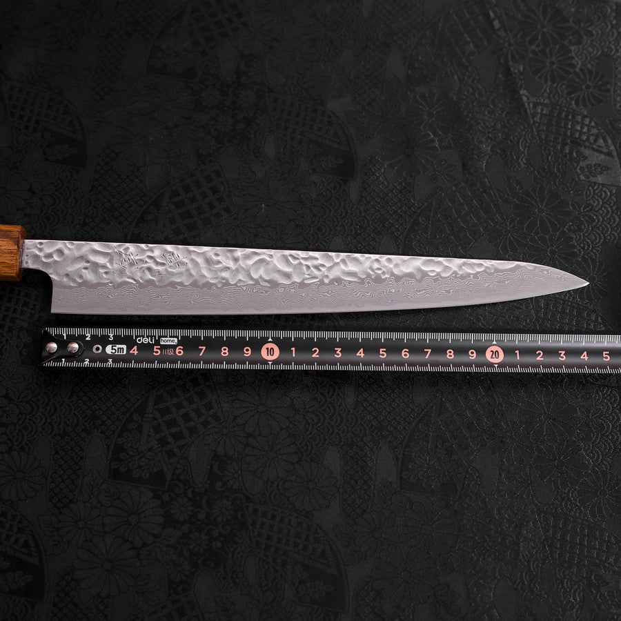 Sujihiki AUS-10 Tsuchime Damascus Oak Handle 240mm