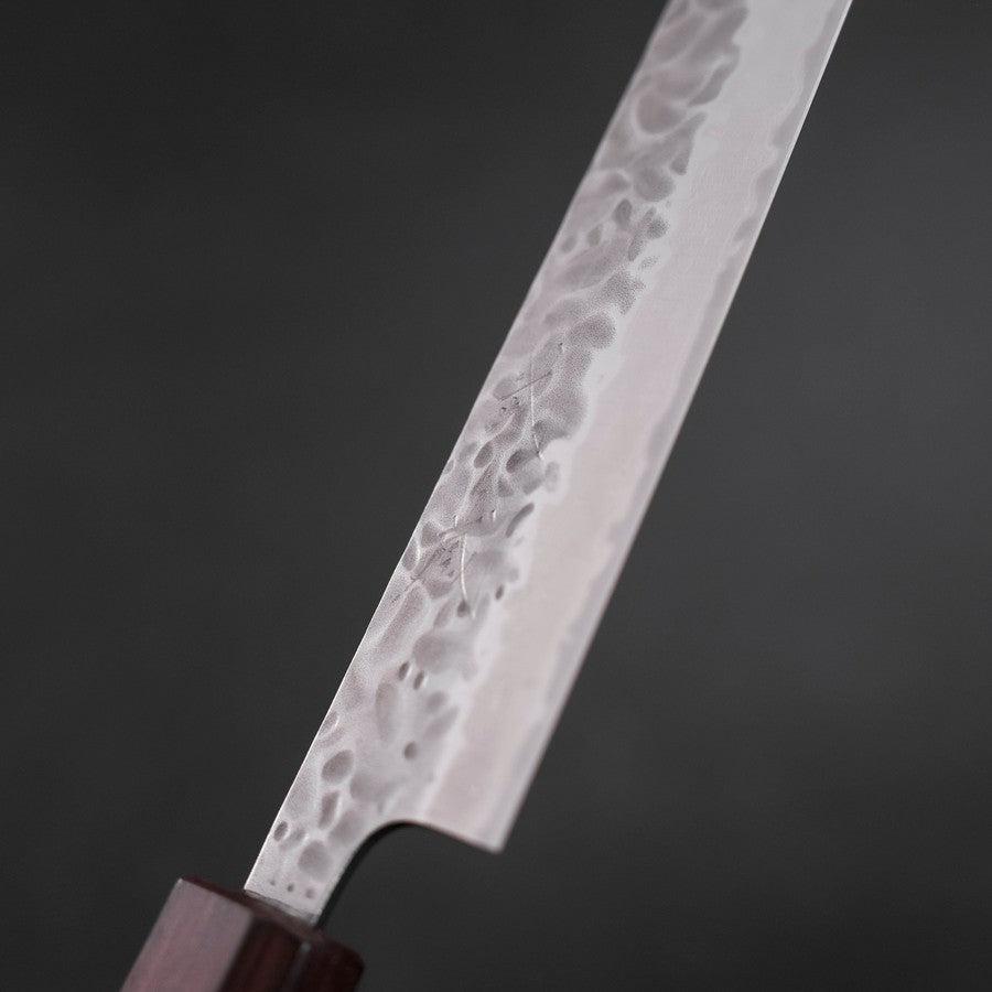 Sujihiki AUS-10 Tsuchime Damascus Purple Urushi Handle 240mm