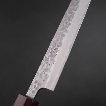 Sujihiki AUS-10 Tsuchime Damascus Purple Urushi Handle 240mm