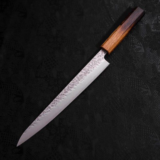 Sujihiki AUS-10 Tsuchime Damascus Yaki Urushi Handle 240mm