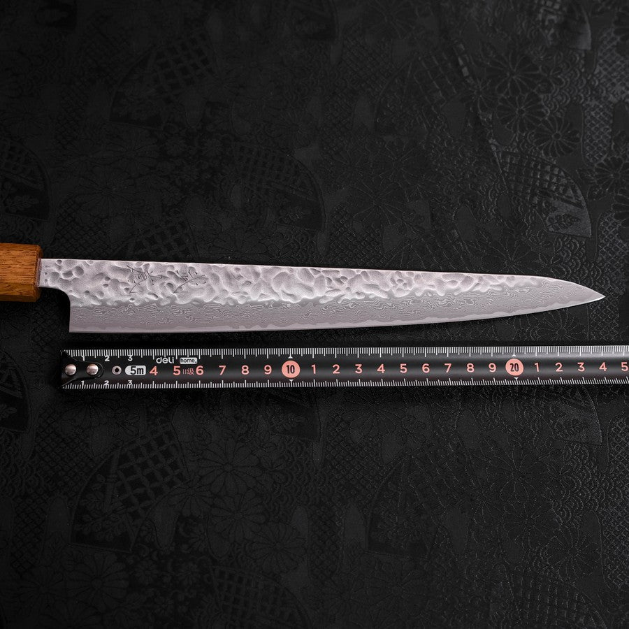 Sujihiki AUS-10 Tsuchime Damascus Yaki Urushi Handle 240mm
