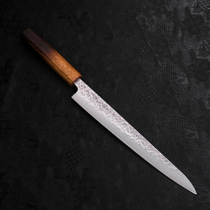 Sujihiki AUS-10 Tsuchime Damascus Yaki Urushi Handle 240mm