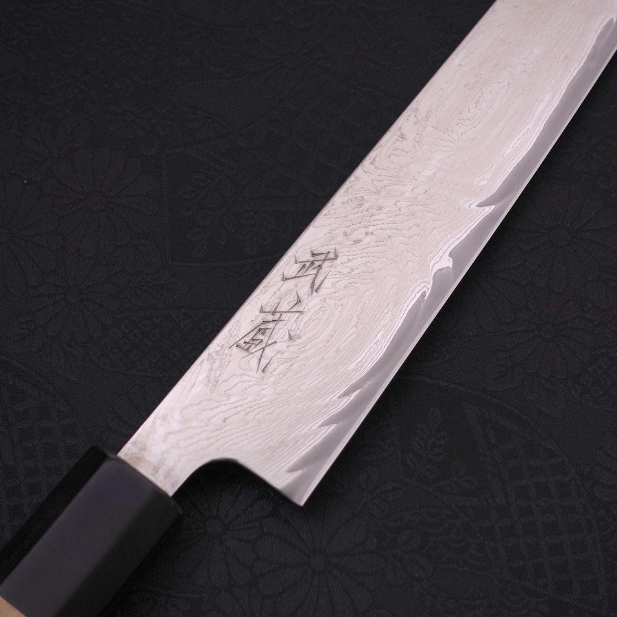 Sujihiki AUS-10 Wave Damascus Buffalo Magnolia Handle 240mm