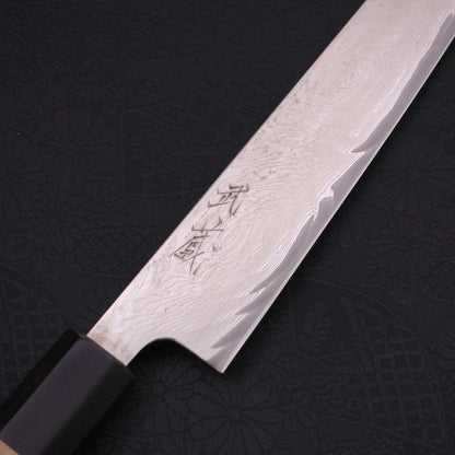 Sujihiki AUS-10 Wave Damascus Buffalo Magnolia Handle 240mm