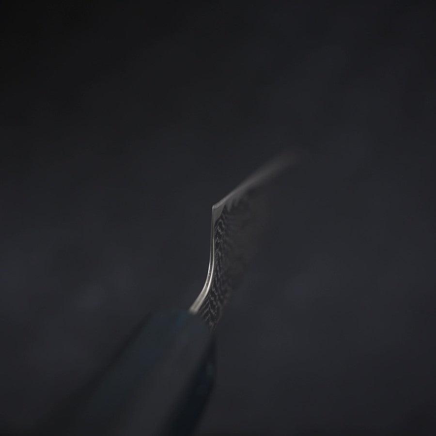 Sujihiki AUS-10 Wave Damascus Dark-Blue Urushi Handle 240mm