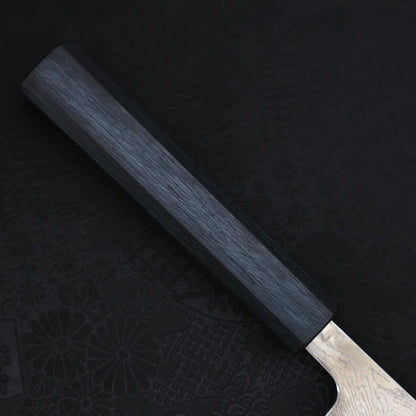 Sujihiki AUS-10 Wave Damascus Dark-Blue Urushi Handle 240mm