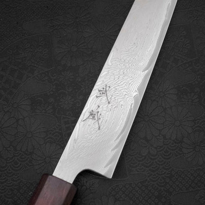 Sujihiki AUS-10 Wave Damascus Purple Urushi Handle 240mm