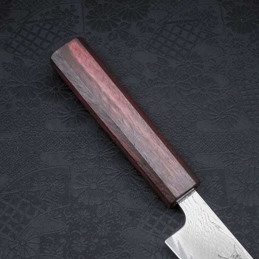 Sujihiki AUS-10 Wave Damascus Purple Urushi Handle 240mm