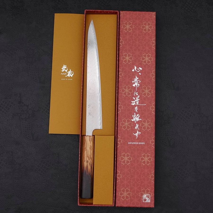 Sujihiki AUS-10 Wave Damascus Yaki Urushi Handle 240mm