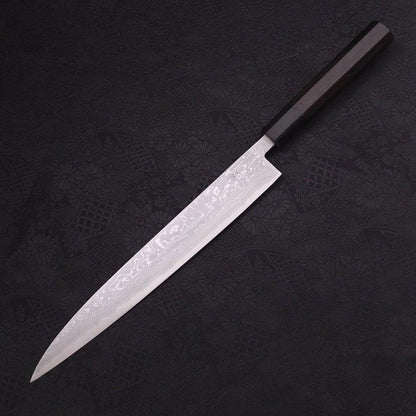 Sujihiki Blue Steel #2 Damascus Buffalo Ebony Handle 270mm