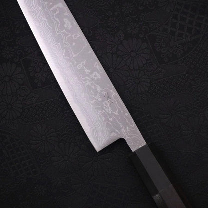 Sujihiki Blue Steel #2 Damascus Buffalo Ebony Handle 270mm