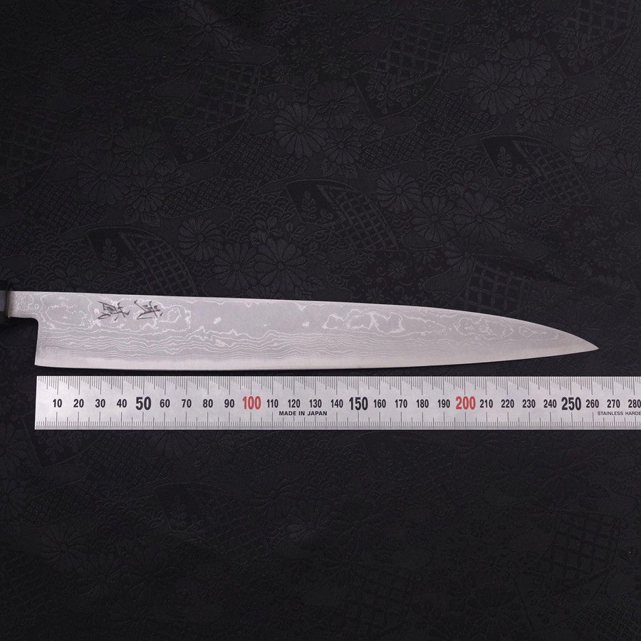 Sujihiki Blue Steel #2 Damascus Buffalo Ebony Handle 270mm