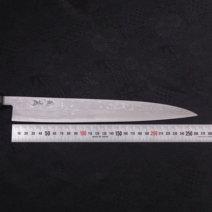 Sujihiki Blue Steel #2 Damascus Buffalo Ebony Handle 270mm