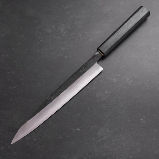 Sujihiki Blue Steel #2 Kurouchi Dark Blue Urushi Handle 210mm