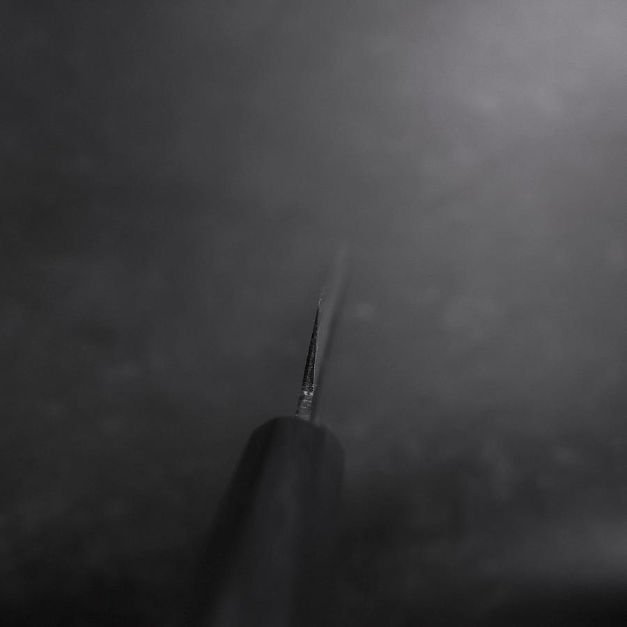 Sujihiki Blue Steel #2 Kurouchi Dark Blue Urushi Handle 210mm