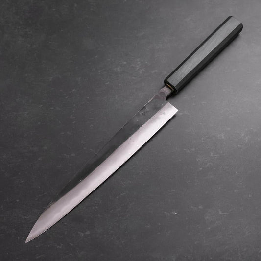 Sujihiki Blue Steel #2 Kurouchi Dark Blue Urushi Handle 240mm