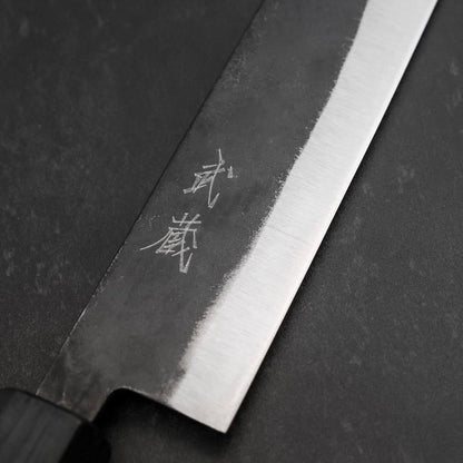 Sujihiki Blue Steel #2 Kurouchi Dark Blue Urushi Handle 240mm