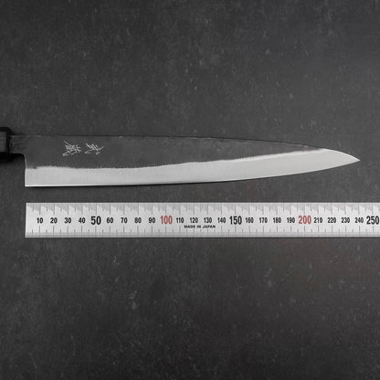 Sujihiki Blue Steel #2 Kurouchi Dark Blue Urushi Handle 240mm