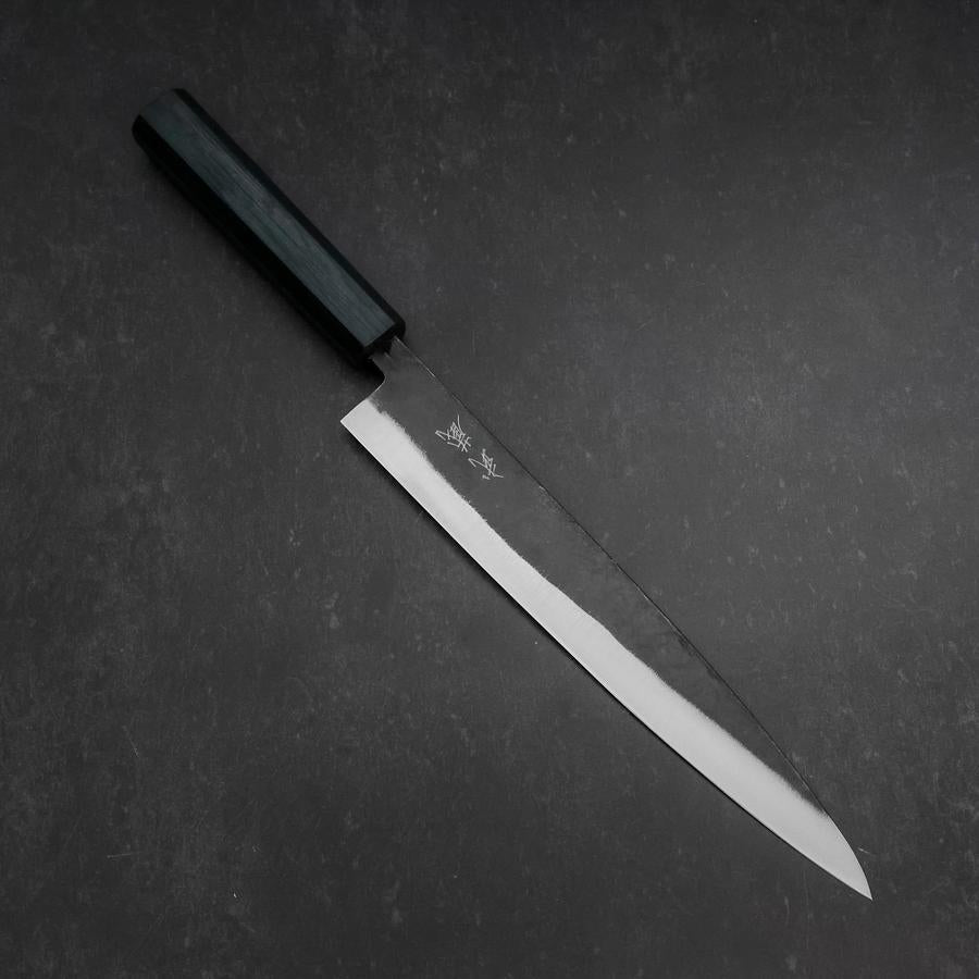 Sujihiki Blue Steel #2 Kurouchi Dark Blue Urushi Handle 240mm