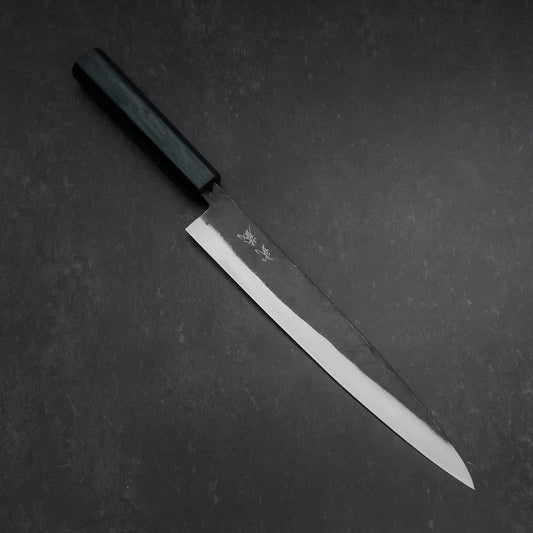 Sujihiki Blue Steel #2 Kurouchi Dark Blue Urushi Handle 240mm