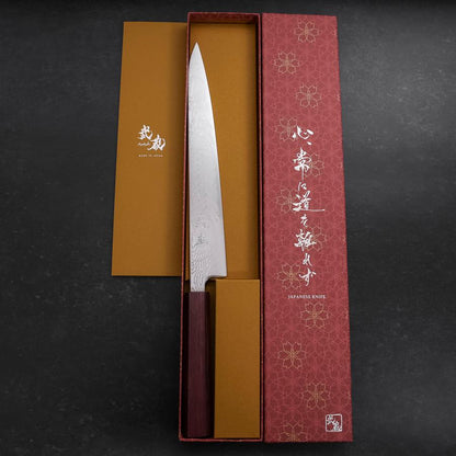 Sujihiki SLD Damascus Purple Urushi Handle 240mm