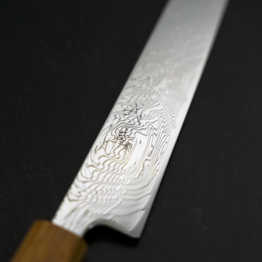 Sujihiki SLD Wave Damascus Oak Handle 240mm