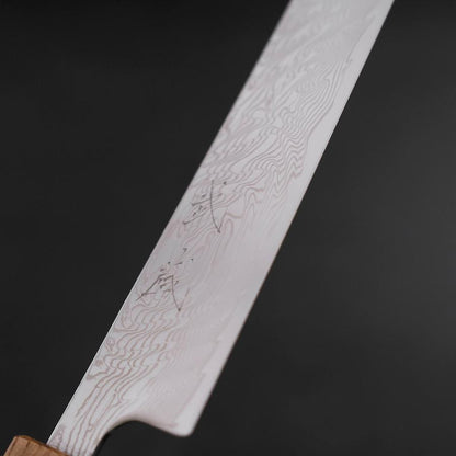 Sujihiki SLD Wave Damascus Yaki Urushi Handle 240mm