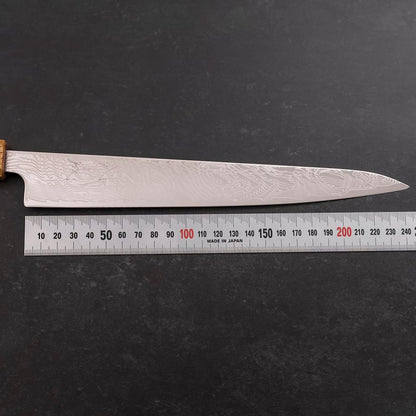 Sujihiki SLD Wave Damascus Yaki Urushi Handle 240mm