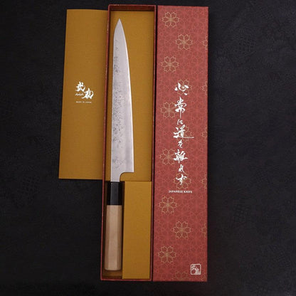 Sujihiki Silver Steel #3 Nashiji Buffalo Magnolia Handle Handle 240mm