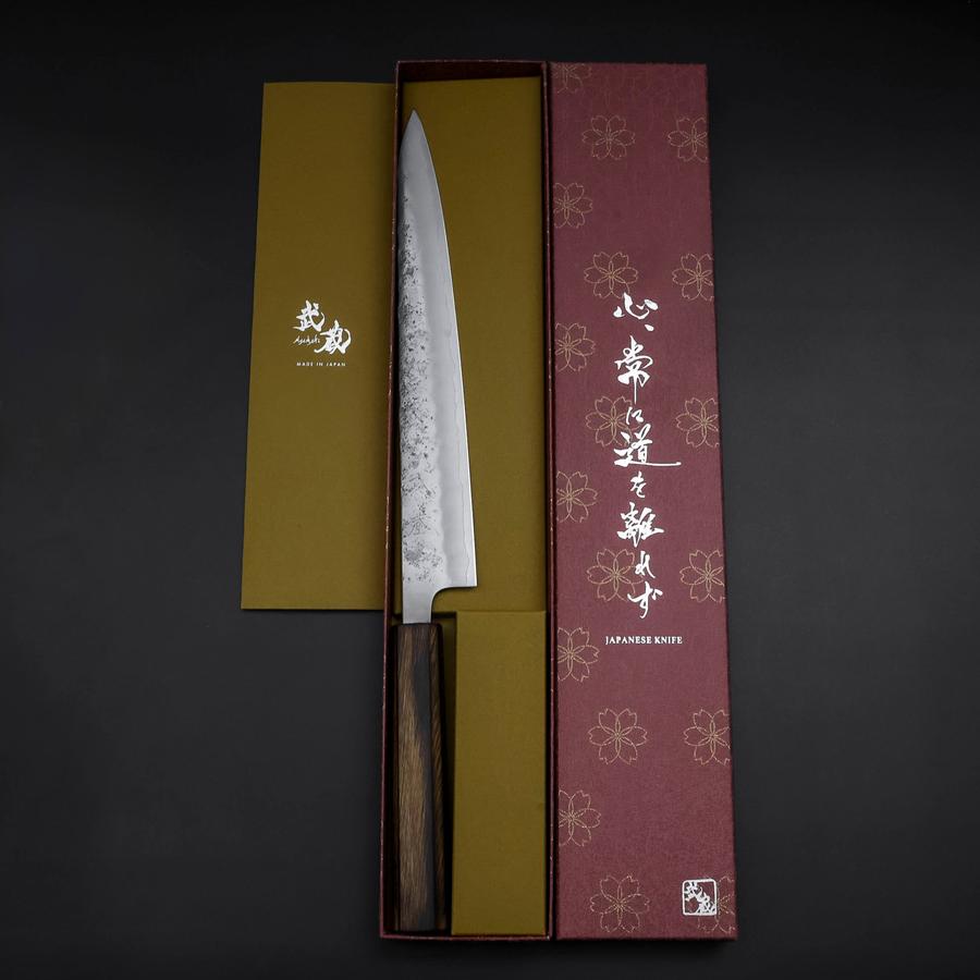 Sujihiki Silver Steel #3 Nashiji Sumi Urushi Handle 240mm