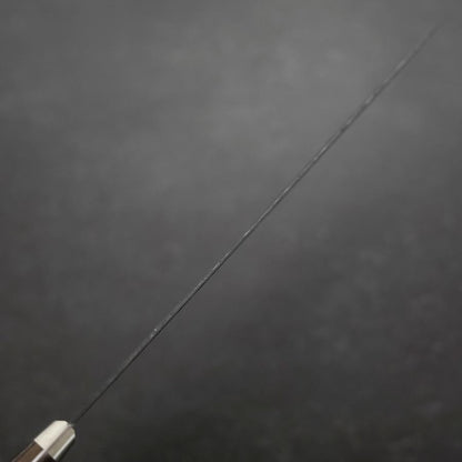 Sujihiki Stainless Clad Blue Super Kurouchi Tsuchime Western Brown Handle 240mm