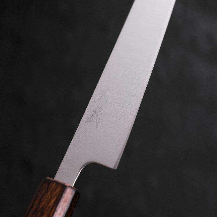 Sujihiki Stainless Clad Blue Super Polished Sumi Urushi Handle 240mm