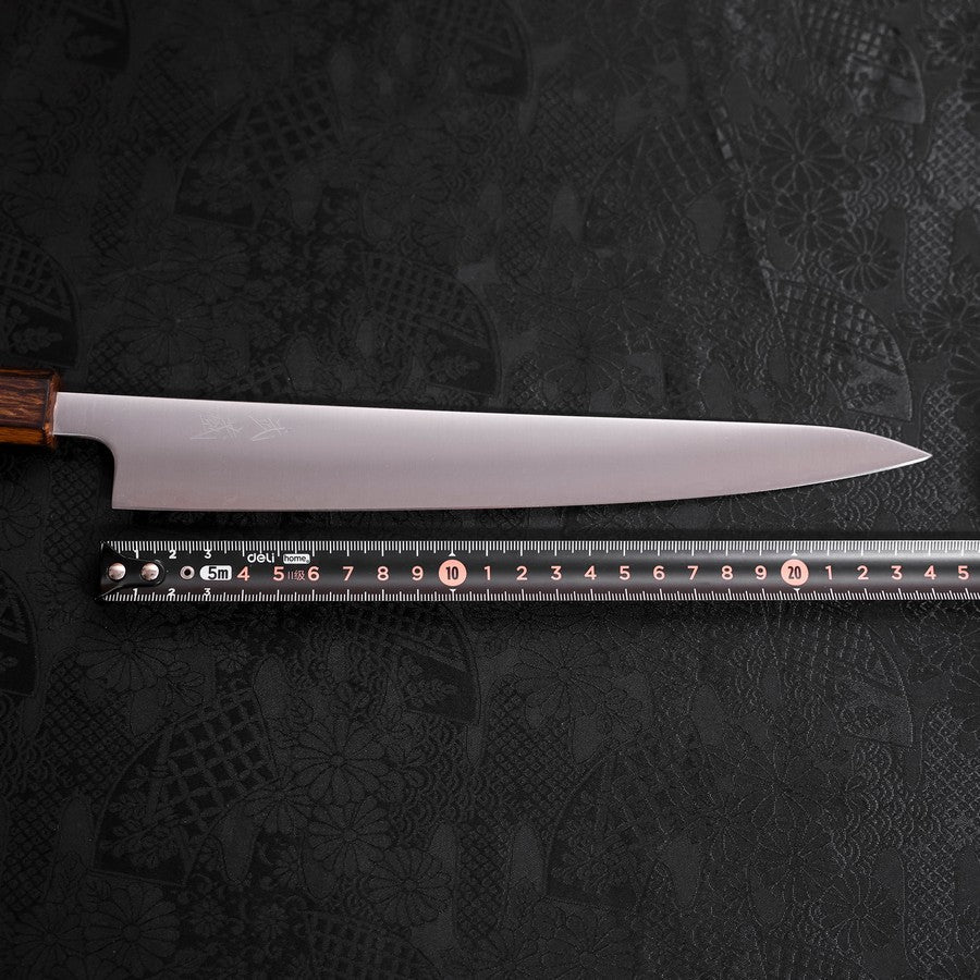 Sujihiki Stainless Clad Blue Super Polished Sumi Urushi Handle 240mm