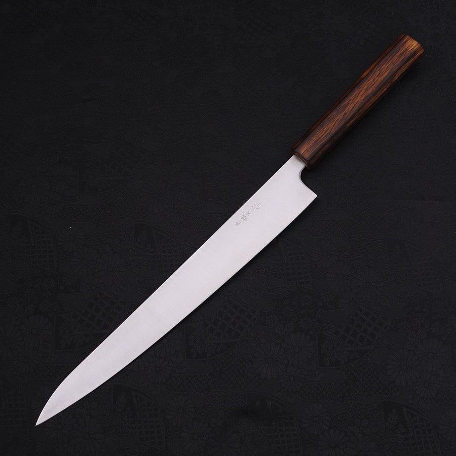 Sujihiki Stainless Clad Blue Super Polished Sumi Urushi Handle 270mm