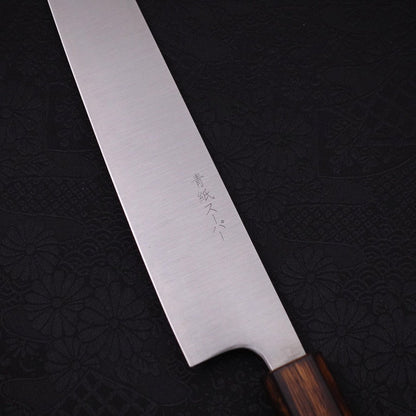 Sujihiki Stainless Clad Blue Super Polished Sumi Urushi Handle 270mm