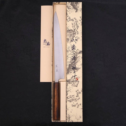 Sujihiki Stainless Clad Blue Super Polished Sumi Urushi Handle 270mm