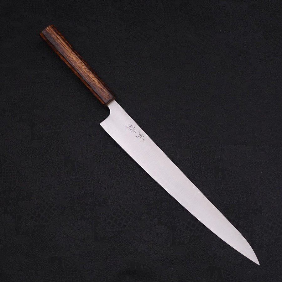 Sujihiki Stainless Clad Blue Super Polished Sumi Urushi Handle 270mm
