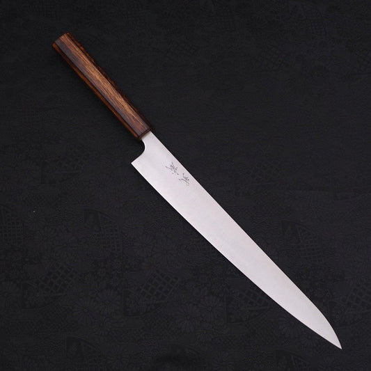 Sujihiki Stainless Clad Blue Super Polished Sumi Urushi Handle 270mm
