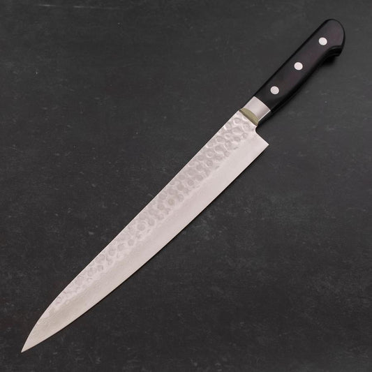 Sujihiki VG-10 Tsuchime Damascus Black Western Handle 245mm